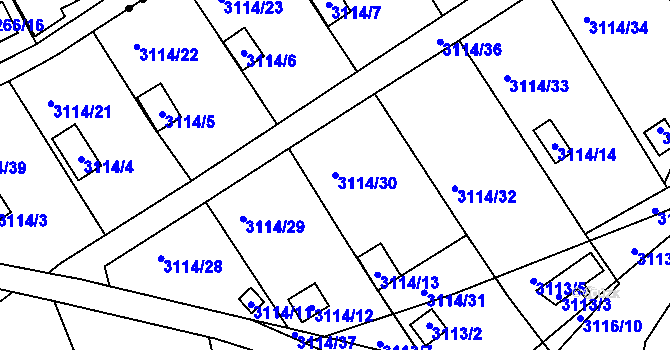 Parcela st. 3114/30 v KÚ Karlovy Vary, Katastrální mapa