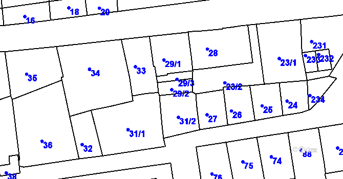 Parcela st. 29/2 v KÚ Karlovy Vary, Katastrální mapa