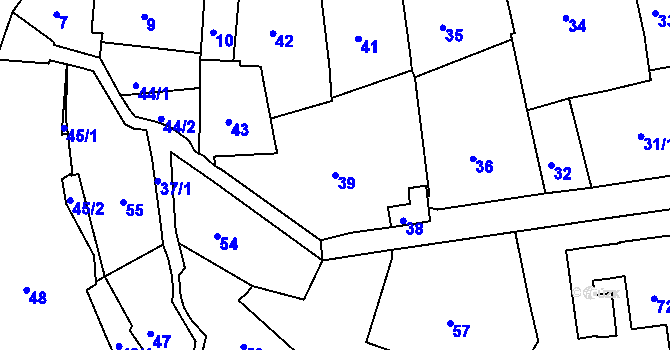 Parcela st. 39 v KÚ Karlovy Vary, Katastrální mapa
