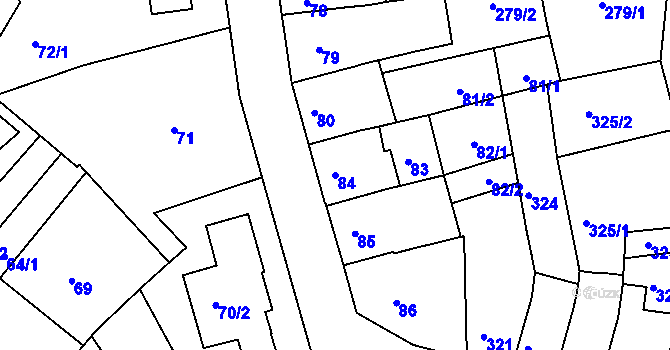 Parcela st. 84 v KÚ Karlovy Vary, Katastrální mapa