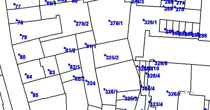 Parcela st. 325/2 v KÚ Karlovy Vary, Katastrální mapa
