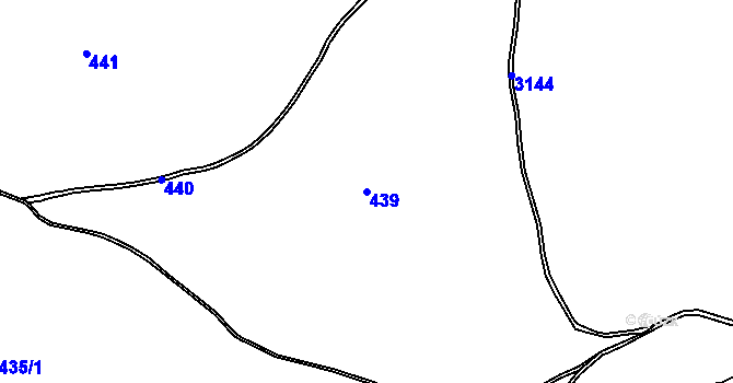 Parcela st. 439 v KÚ Karlovy Vary, Katastrální mapa