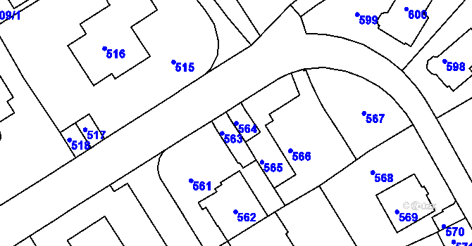 Parcela st. 564 v KÚ Karlovy Vary, Katastrální mapa