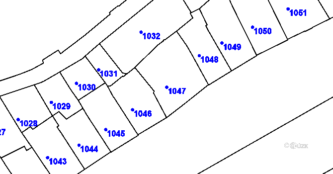 Parcela st. 1047 v KÚ Karlovy Vary, Katastrální mapa
