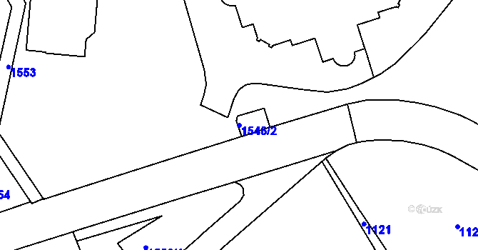Parcela st. 1546/2 v KÚ Karlovy Vary, Katastrální mapa