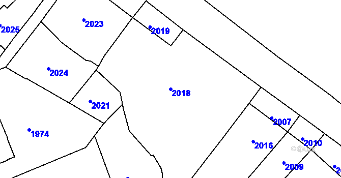 Parcela st. 2018 v KÚ Karlovy Vary, Katastrální mapa