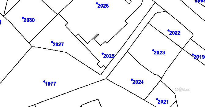 Parcela st. 2025 v KÚ Karlovy Vary, Katastrální mapa