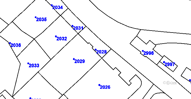 Parcela st. 2028 v KÚ Karlovy Vary, Katastrální mapa