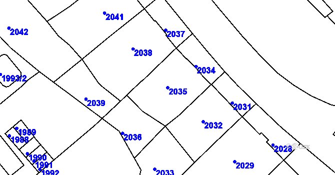 Parcela st. 2035 v KÚ Karlovy Vary, Katastrální mapa
