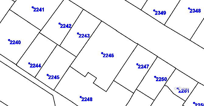 Parcela st. 2246 v KÚ Karlovy Vary, Katastrální mapa