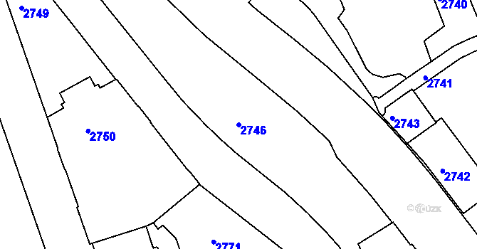 Parcela st. 2746 v KÚ Karlovy Vary, Katastrální mapa