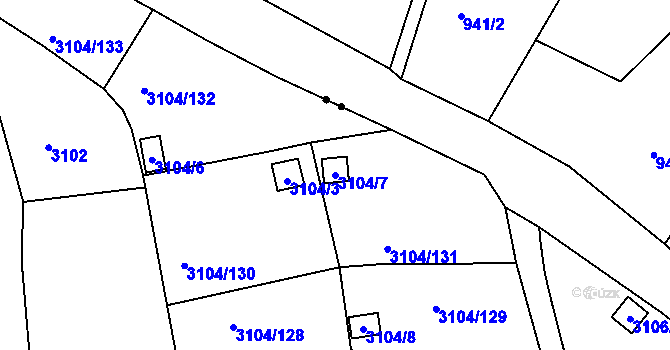 Parcela st. 3104/7 v KÚ Karlovy Vary, Katastrální mapa