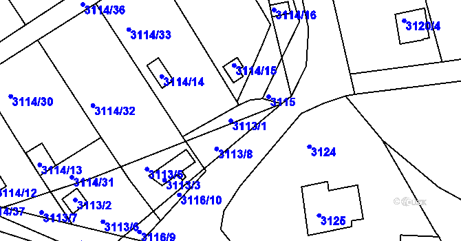 Parcela st. 3113/1 v KÚ Karlovy Vary, Katastrální mapa