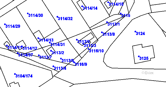 Parcela st. 3113/3 v KÚ Karlovy Vary, Katastrální mapa