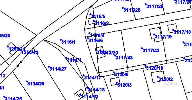 Parcela st. 3116/3 v KÚ Karlovy Vary, Katastrální mapa