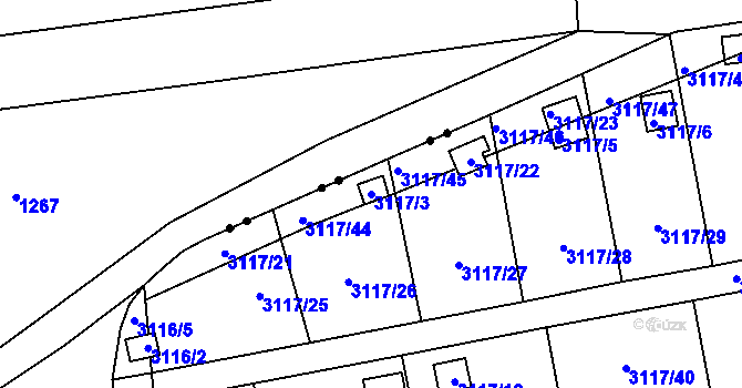 Parcela st. 3117/3 v KÚ Karlovy Vary, Katastrální mapa