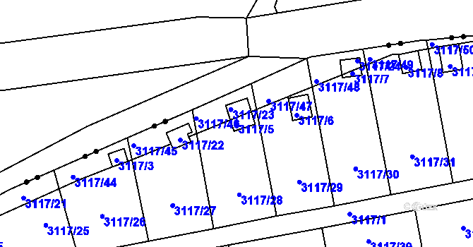 Parcela st. 3117/5 v KÚ Karlovy Vary, Katastrální mapa