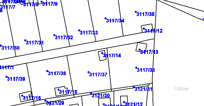 Parcela st. 3117/14 v KÚ Karlovy Vary, Katastrální mapa
