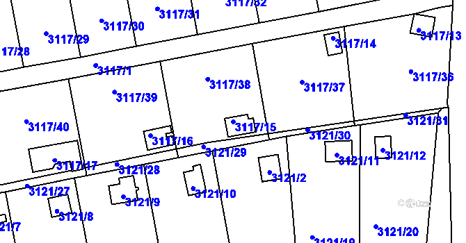 Parcela st. 3117/15 v KÚ Karlovy Vary, Katastrální mapa