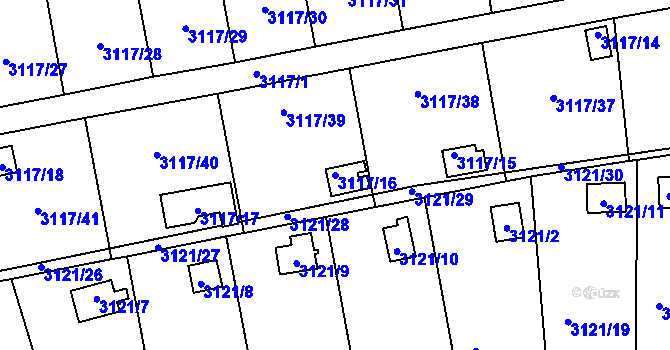 Parcela st. 3117/16 v KÚ Karlovy Vary, Katastrální mapa