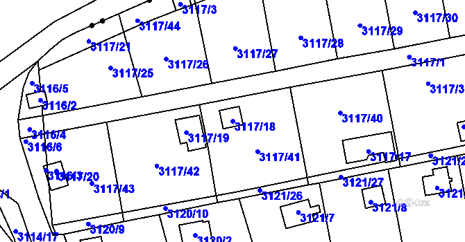 Parcela st. 3117/18 v KÚ Karlovy Vary, Katastrální mapa