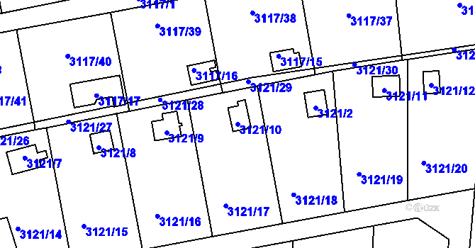 Parcela st. 3121/10 v KÚ Karlovy Vary, Katastrální mapa