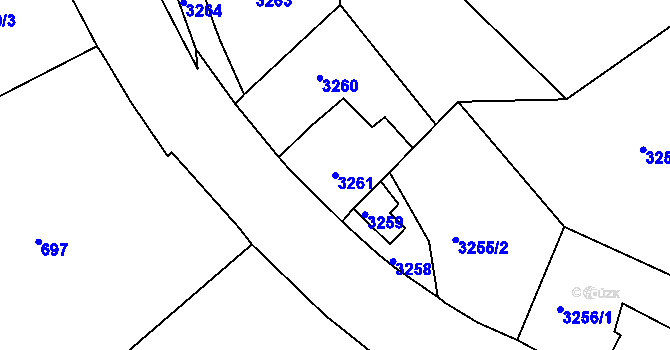 Parcela st. 3261 v KÚ Karlovy Vary, Katastrální mapa