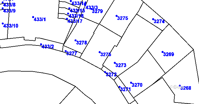 Parcela st. 3276 v KÚ Karlovy Vary, Katastrální mapa