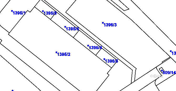 Parcela st. 1396/4 v KÚ Karlovy Vary, Katastrální mapa