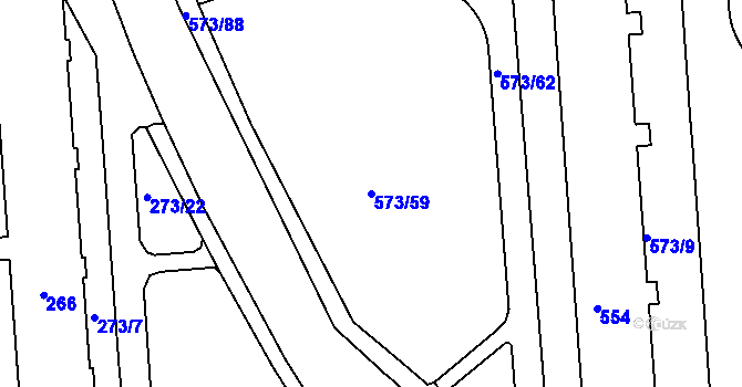 Parcela st. 573/59 v KÚ Tuhnice, Katastrální mapa