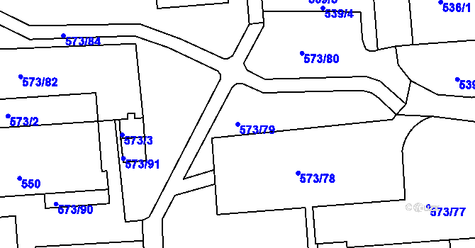 Parcela st. 573/79 v KÚ Tuhnice, Katastrální mapa