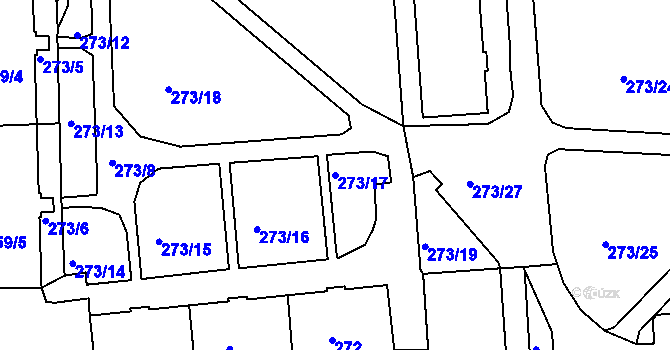Parcela st. 273/17 v KÚ Tuhnice, Katastrální mapa