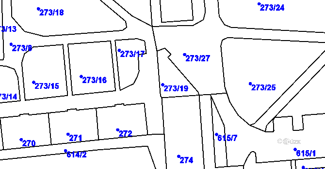 Parcela st. 273/19 v KÚ Tuhnice, Katastrální mapa