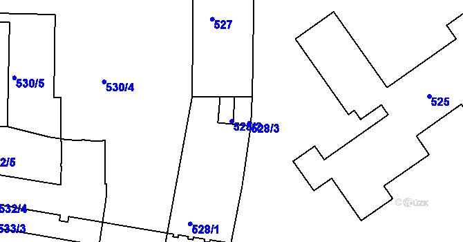 Parcela st. 528/2 v KÚ Tuhnice, Katastrální mapa