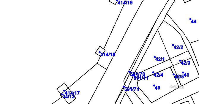 Parcela st. 414/18 v KÚ Tuhnice, Katastrální mapa