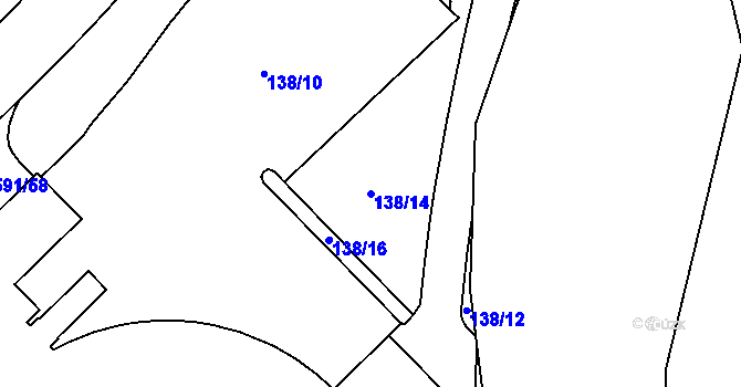 Parcela st. 138/14 v KÚ Tuhnice, Katastrální mapa