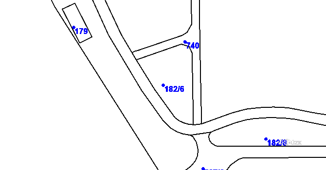 Parcela st. 182/6 v KÚ Tuhnice, Katastrální mapa