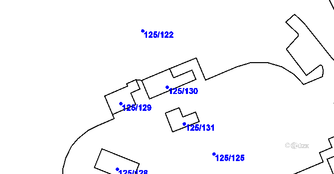 Parcela st. 125/130 v KÚ Tuhnice, Katastrální mapa