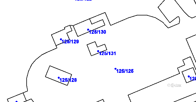 Parcela st. 125/131 v KÚ Tuhnice, Katastrální mapa