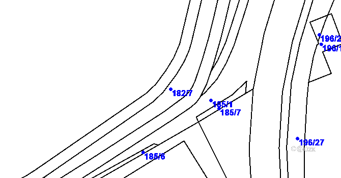 Parcela st. 182/7 v KÚ Tuhnice, Katastrální mapa
