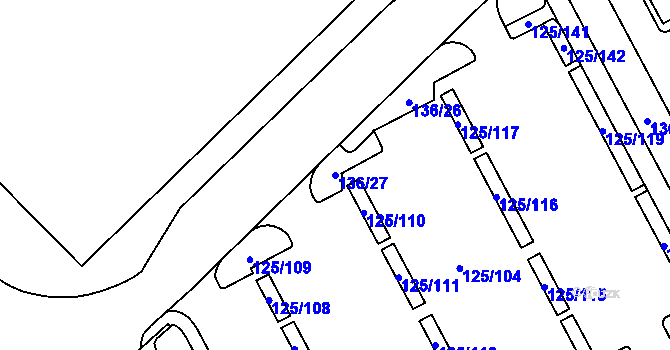 Parcela st. 136/27 v KÚ Tuhnice, Katastrální mapa
