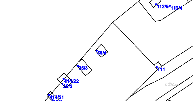 Parcela st. 35/4 v KÚ Tuhnice, Katastrální mapa