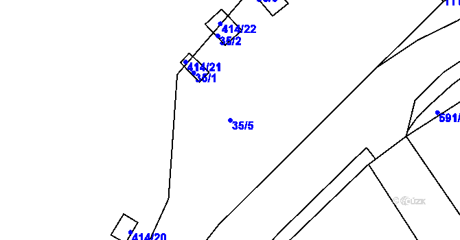 Parcela st. 35/5 v KÚ Tuhnice, Katastrální mapa