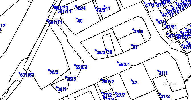 Parcela st. 39/2 v KÚ Tuhnice, Katastrální mapa