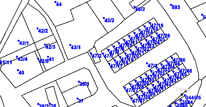 Parcela st. 47/7 v KÚ Tuhnice, Katastrální mapa