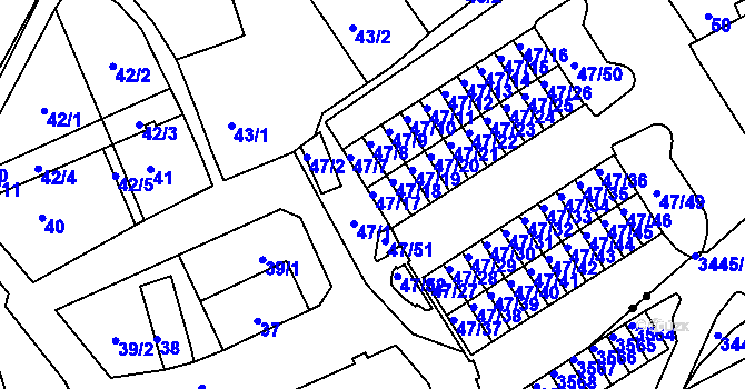 Parcela st. 47/17 v KÚ Tuhnice, Katastrální mapa