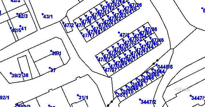 Parcela st. 47/28 v KÚ Tuhnice, Katastrální mapa