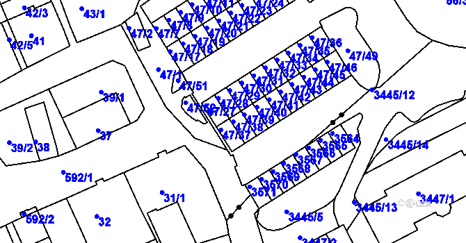 Parcela st. 47/38 v KÚ Tuhnice, Katastrální mapa