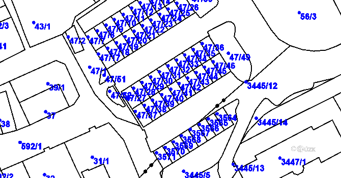 Parcela st. 47/41 v KÚ Tuhnice, Katastrální mapa