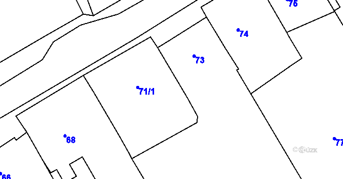 Parcela st. 71/2 v KÚ Tuhnice, Katastrální mapa